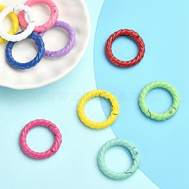 10Pcs Spray Painted Alloy Spring Gate Rings(FIND-YW0001-56)-6