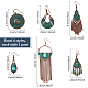 6 paires 6 boucles d'oreilles pendantes en alliage de style ethnique avec épingles en fer(EJEW-AN0004-48)-2