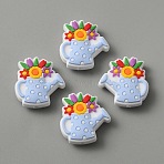 Food Grade Eco-Friendly Silicone Beads, Watering Can, Light Sky Blue, 27x26x9mm, Hole: 2.5mm(SIL-WH0016-02C)