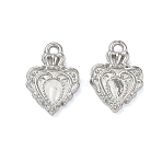 304 Stainless Steel Charms, Baroque Style Heart Charms, Stainless Steel Color, 14x10x2mm, Hole: 1.7mm(SA-CBAE5AC-19P)