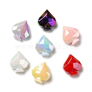 UV Plating Opaque Acrylic Beads, AB Color, Iridescent Peach, Mixed Color, 21x18.5x11mm, Hole: 3.5mm(MACR-D025-10)