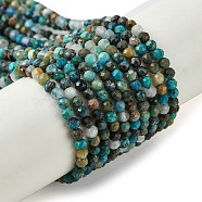 Natural Chrysocolla Beads Strands, Faceted, Round, 2mm, Hole: 0.6mm, about 161~163pcs/strand, 15.43''(39.2cm)(G-Z034-A03-01)