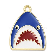 Alloy Pendants, Shark, Dark Blue, 28x21.5x1.5mm, Hole: 2.5mm(PALLOY-M214-01G-01)