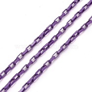 Spray Painted Brass Cable Chain, with Spool, Unwelded, Purple, 3.5x2x1mm, 32.8 Feet(10m)/roll(CHC-H103-05G)