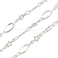 Tarnish Resistant 304 Stainless Steel Chains, Soldered, with Spool, Stainless Steel Color, 9x4.5x0.8mm(CHS-Q005-05P)