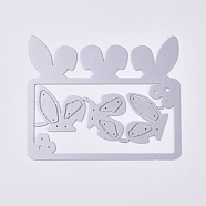 Bunny Carbon Steel Cutting Dies Stencils, for DIY Scrapbooking/Photo Album, Decorative Embossing Paper Card, Rabbit Ears, Matte Platinum Color, 89x111x1mm(DIY-E020-02)