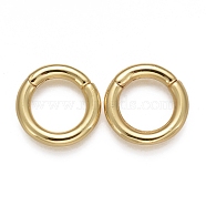 Brass Twister Clasps, Long-Lasting Plated, Ring, Real 18K Gold Plated, 14x2.5mm, Inner Diameter: 9mm(X-KK-F821-01A-G)