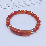 Natural Carnelian Bead Stretch Bracelets for Women Men, Perimeter:7-7/8 inch(20cm)(MZ7269-11)