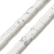 Natural Howlite Beads Strands, 2-Hole, Rectangle, 5.5~6x5x2.5mm, Hole: 0.9mm, about 69~70pcs/strand, 15.12~15.2 inch(38.4~38.6cm)(G-F762-A12-01)