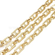 Alloy Link Chains, with Spool, Long-lasting Plated, Lead Free & Cadmium Free, Unwelded, Golden, 24x10.5x3mm, 13.5x12.5x3.5mm, about 32.8 Feet(10m)/roll(LCHA-I001-02G-RS)