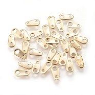 304 Stainless Steel Chain Tabs, Chain Extender Connectors, Teardrop, Golden, 8x4x0.5mm, Hole: 1~1.8mm(STAS-E447-01G)