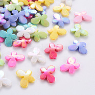 Opaque Acrylic Beads, Dyed, AB Color, Butterfly, Mixed Color, 10.5x14.5x3mm, Hole: 1.6mm, about 2270pcs/500g(TACR-S153-39I)