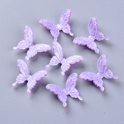 Cellulose Acetate(Resin) Cabochons, Butterfly, Lilac, 17~18x21~22x7~8mm(KY-N006-03-B01)