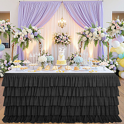 Cloth Table Skirt, For Party Decorations, Party Table Decoration Accessories, Black, 1820~1830x790x2~3mm(AJEW-WH20070-168D)
