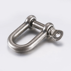 304 Stainless Steel D-Ring Anchor Shackle Clasps, Gunmetal, 26x24mm(STAS-P182-20B)