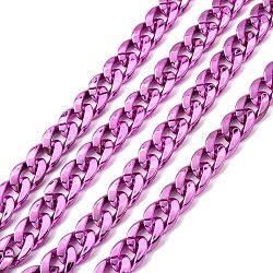 CCB Plastic Twisted Chains Curb Chain, Hot Pink, 24x17x5.5mm(CHAC-A001-K11)