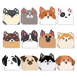 Cute Dog Memo Pad Sticky Notes, Sticker Tabs, for Office School Reading, Mixed Color, 59~62mm, 12pcs/set(PW-WGAF62B-02)