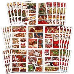 8Pcs PVC Waterproof Self-Adhesive Christmas Picture Sticker, Christmas Tree, 160x110x0.3mm(STIC-Q004-07A)