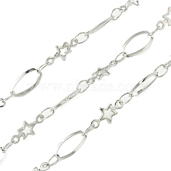 304 Stainless Steel Chains, Soldered, with Spool, Stainless Steel Color, 9x4.5x0.8mm(CHS-Q005-05P)