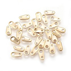 304 Stainless Steel Chain Tabs, Chain Extender Connectors, Teardrop, Golden, 8x4x0.7mm, Hole: 1~1.8mm(STAS-E447-01G)