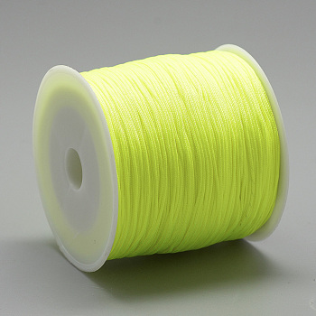 Nylon Thread, Chinese Knotting Cord, Green Yellow, 1mm, about 284.33 yards(260m)/roll