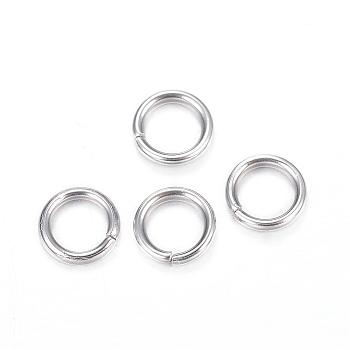 304 Stainless Steel Jump Rings, Open Jump Rings Jump Rings, Stainless Steel Color, 20 Gauge, 7x0.8mm, Inner Diameter: 5.4mm