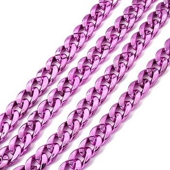 CCB Plastic Twisted Chains Curb Chain, Hot Pink, 24x17x5.5mm