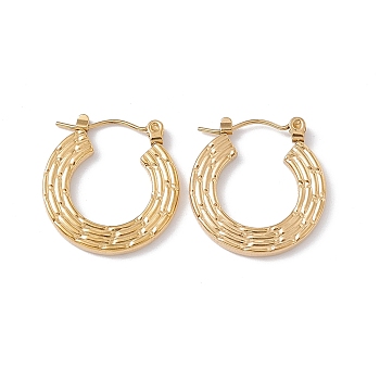 Ion Plating(IP) 304 Stainless Steel Donut Hoop Earrings for Women, Golden, 21x20x2mm, Pin: 0.6mm