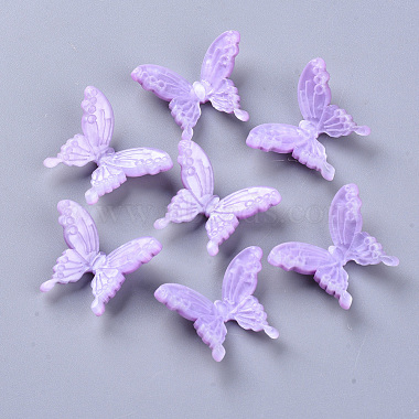 21mm Lilac Butterfly Cellulose Acetate Cabochons