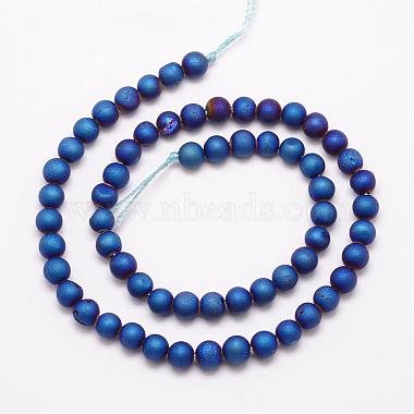 Electroplated Natural Agate Bead Strands(G-K168-6mm-L2-03)-2