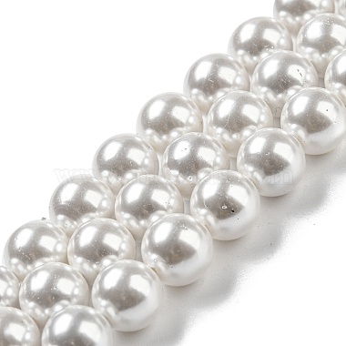Electroplated Shell Pearl Beads Strands(SHEL-F008-03B-01)-1