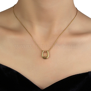 201 Stainless Steel Teadrop Pendant Necklaces with Round Snake Chains(NJEW-D055-12G)-2