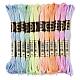 12 Skeins 12 Colors 6-Ply Polyester Embroidery Floss(OCOR-M009-01B-13)-1
