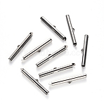 Tarnish Resistant 304 Stainless Steel Slide On End Clasp Tubes, Slider End Caps, Stainless Steel Color, 6x40x4mm, Hole: 3x1.5mm, Inner Diameter: 3mm(X-STAS-S115-01J-P)
