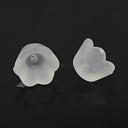 Chunky Clear Transparent Frosted Tulip Flower Acrylic Bead Caps, Lily of the Valley, 10mm wide, 6mm thick, hole:1.5mm(X-PL543-1)