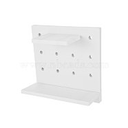 Plastic Pegboard Wall Mount Dispaly, Storage Rack Board, Wall Mount Storage Shelf, for Living Room Kitchen Bathroom Wardrobe, Square, WhiteSmoke, 220x220mm(PAAG-PW0010-006D)