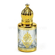 Glass Roller Ball Bottles, with Cover, SPA Aromatherapy Essemtial Oil Empty Bottle, Gold, 6.8x2.8cm(PW-WG41433-05)