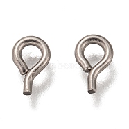 304 Stainless Steel Eye Pin Peg Bails, For Half Drilled Beads, Stainless Steel Color, 6x1mm, Hole: 2mm(STAS-H133-21P)