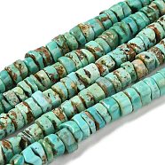 Natural Turquoise Beads Strands, Disc, 7~8x1.5~4.5mm, Hole: 0.8mm, about 116pcs/strand, 15.94''(40.5cm)(G-P506-05B)