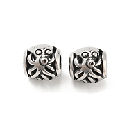 316 Surgical Stainless Steel  Beads, Octopus, Antique Silver, 10x9.5mm, Hole: 4mm(STAS-Q304-32AS)