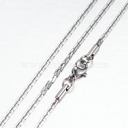 304 Stainless Steel Chain Necklaces, with Lobster Claw Clasps, Stainless Steel Color, 19.5 inch~20 inch(49.5~50.8cm), 2mm(STAS-G083-37P)