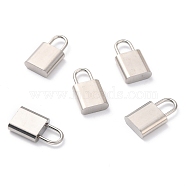 304 Stainless Steel Pendants, PadLock, Stainless Steel Color, 19x10x4mm, Hole: 4x6mm(STAS-J036-002P)