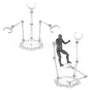 Plastic Assembled Action Figure Display Holders, with Doll Model 3 Supports, Clear, Fihished Product: 9.95x11.45x18cm(ODIS-WH0043-77)