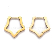 304 Stainless Steel Star Huggie Hoop Earrings, Golden, 18x18x3mm, Pin: 1mm(STAS-J033-06G)