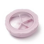 5 Compartments Plastic Empty Eyeshadow Case Box, Makeup Container for Eye Shadow, Pink, 7.2x7.15x2.85cm(CON-XCP0001-90)