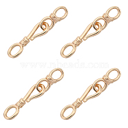 15Pcss Brass Hook and S-Hook Clasps, Nickel Free, Real 18K Gold Plated, 18x5.5x2mm, 12x4.5x2.5mm(KK-BBC0009-36)