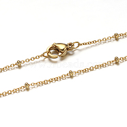 304 Stainless Steel Rolo Chains Necklaces, with Lobster Claw Clasps, Golden, 17.7 inch(45cm)(NJEW-O083-09G)