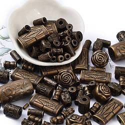 CCB Plastic Beads, Mixed Shapes, Antique Bronze, 6~31x7~18mm, Hole: 2mm(M-PABS001Y-AB)