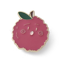 Cute Waxberry Enamel Pins, Zinc Alloy Brooches for Backpack Clothes, Pale Violet Red, 30.5x27mm(JEWB-S041-01M-G)