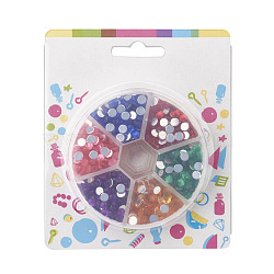 Imitation Taiwan Acrylic Rhinestone Cabochons, Faceted, Half Round, Mixed Color, 5x2mm, about 165pcs/compartment, 990pcs/box(GACR-JP0001-5mm-02)